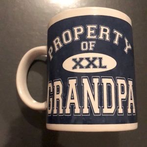 🍄”Property Of XXL Grandpa”  Mug - White Mug - Blue Print - White Text